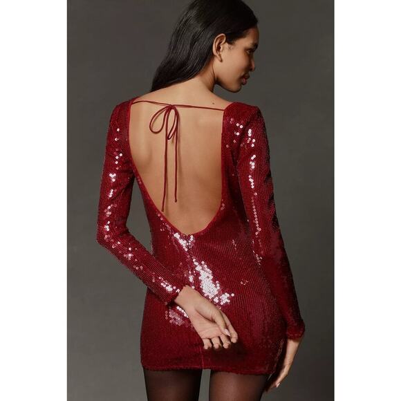 Bardot Verona Long-Sleeve Sequin Mini Dress - Picture 3 of 6
